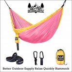 Better Outdoor Supply ift Kiilik Tanabilir Hamak (Pembe/Sar)