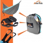 AnorTrek Tanabilir Hafif Tek Kiilik Hamak (Mavi/Gri)