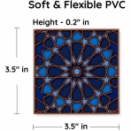 MOSAICANA Silikon Desenli 4 Adet Bardak Altl (Mavi)