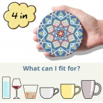 LIFVER Seramik 6 Adet Bardak Altl (Mandala Desenli)