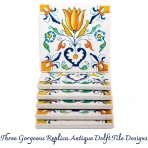 RDE Sar� �ini Desenli Seramik Bardak Altl��� (6 Adet)