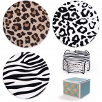 MudunHealth Bardak Altl Set (6 Adet)(Leopar Desenli)
