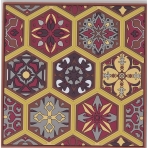 MOSAICANA Silikon Desenli 4 Adet Bardak Altl (Kark)