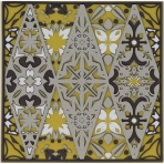 MOSAICANA Silikon Desenli 4 Adet Bardak Altl (Kark)