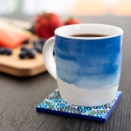 MOSAICANA Silikon Desenli 4 Adet Bardak Altl (Kark)