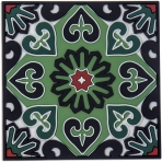 MOSAICANA Silikon Desenli 4 Adet Bardak Altl (Yeil)