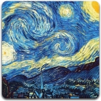 QJ CMJ 4 Adet Neopren Bardak Altl (Van Gogh Desenli)
