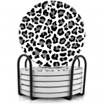 Dooke Seramik Bardak Altl��� Set (6 Par�a)(Leopar)