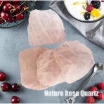 AMOYSTONE Rose Quartz Bardak Altl Set (4 Adet)