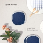 UMIRRO Kee ve Silikon Bardak Altl Set (4 Adet)(Gri/Mavi)