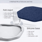 UMIRRO Kee ve Silikon Bardak Altl Set (4 Adet)(Gri/Mavi)