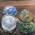 CARIBOU Coasters Bardak Altl (4 Para)(Water Lilies)