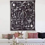 Jeteven Siyah Gotik Desenli Duvar Hals (165x148cm)