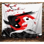 VeiVian Yin Yang Koi Fish Desenli Duvar Hals (152x101 cm)