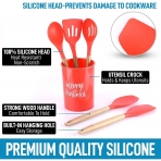 Zulay Kitchen Silikon Spatula Seti (5 Par�a)(K�rm�z�)