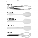 Country Kitchen Silikon Mutfak Gereleri Set (5 Para)(Beyaz)
