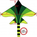 K-MLICE Yeil Uak Uurtma (180x124cm)