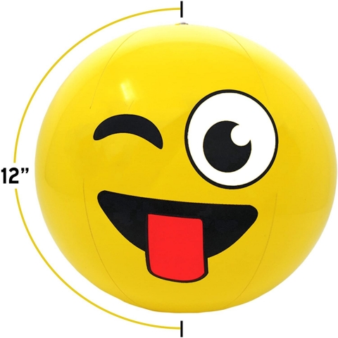 Big Mo's Toys 12 Para ime Plaj Topu Seti (Emoji)