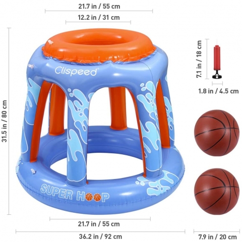 CLISPEED ime Havuz in Basketbol Potas ve 2 Adet Top (Mavi)