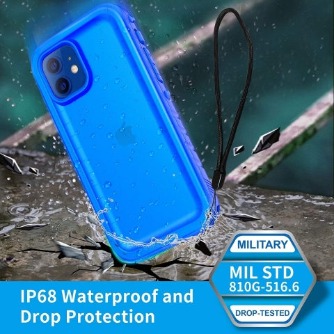 SPORTLINK iPhone 12 Su Geirmez Klf-Blue