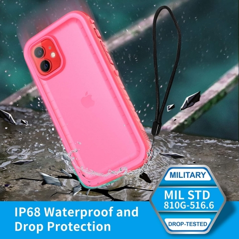 SPORTLINK iPhone 12 Su Geirmez Klf-Pink