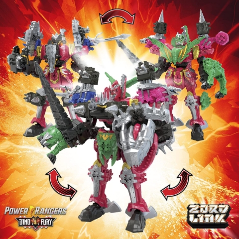Power Rangers Dino Fury Megazord Mega Pack Aksiyon Figr(5 para)