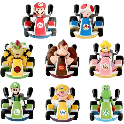 Max Fun Mario Kart Cars Super Mario Toys Aksiyon Figr(8 para)