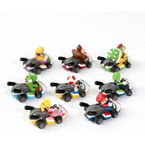 Max Fun Mario Kart Cars Super Mario Toys Aksiyon Figr(8 para)