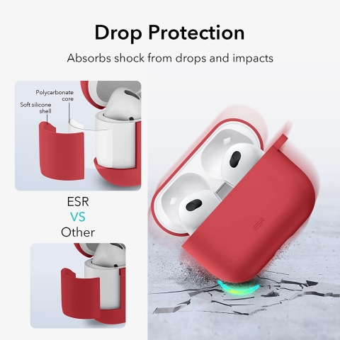 ESR Silikon Apple Airpods 3 Klf-Red