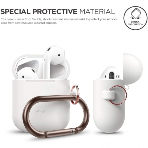 elago Silikon Apple  AirPods 2 Klf-White