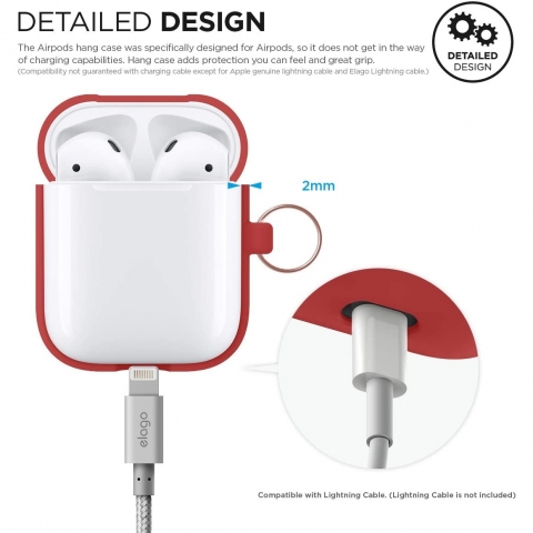 elago Silikon Apple  AirPods 2 Klf-Red