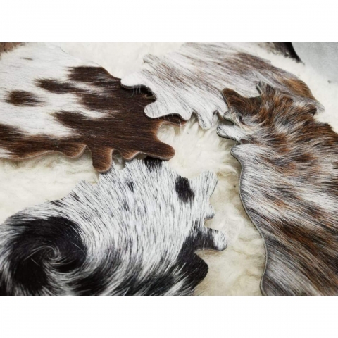 Just Cowhide Dekoratif Bardak Altl(4adet)(Renkli)
