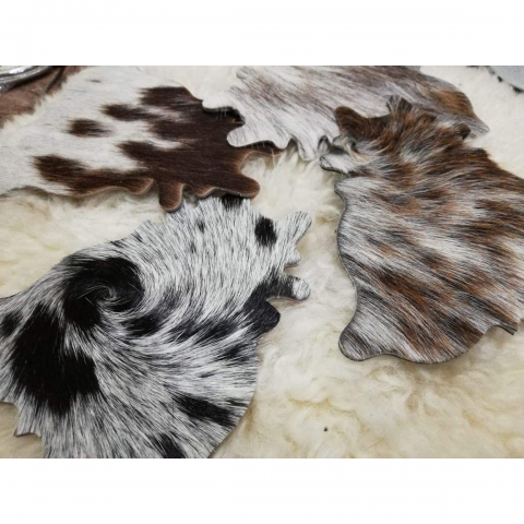 Just Cowhide Dekoratif Bardak Altl(4adet)(Renkli)