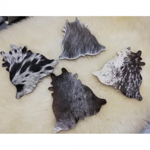 Just Cowhide Dekoratif Bardak Altl(4adet)(Renkli)