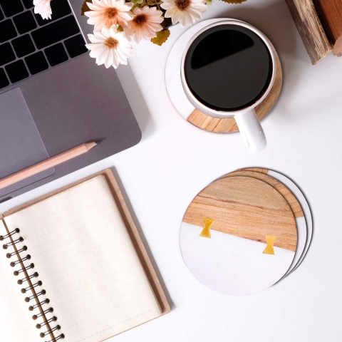 Divit Coasters Mantar Bardak Altl(Kahverengi)(4 Adet)