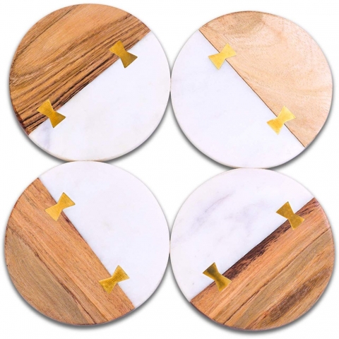 Divit Coasters Mantar Bardak Altl(Kahverengi)(4 Adet)