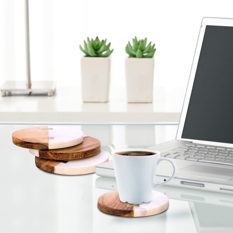 Divit Coasters Mantar Bardak Altl(Kahverengi)(4 Adet)