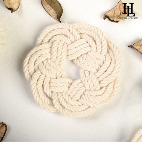 Lux Handmade Dekoratif Bardak Altl(10adet)(Beyaz)