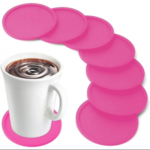 MarhJean Silikonlu Bardak Altl(Pembe)(8adet)