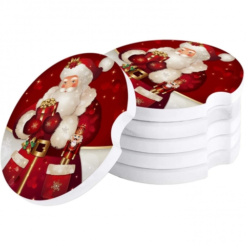 Sweet - Home Noel Desenli Seramik Bardak Altl(2adet)(Krmz)
