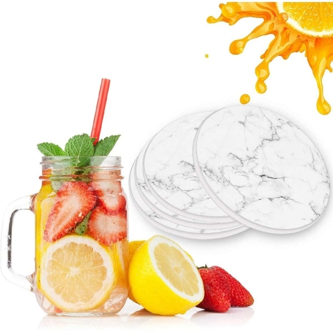visesunny Limon Desenli Mantar Bardak Altl(2 adet)