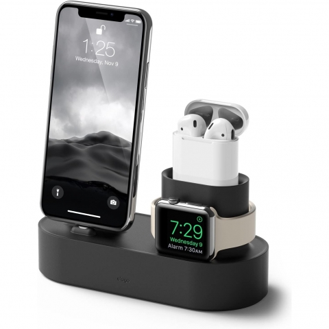 elago W Apple Watch/AirPods/iPhone arj Stand-Black