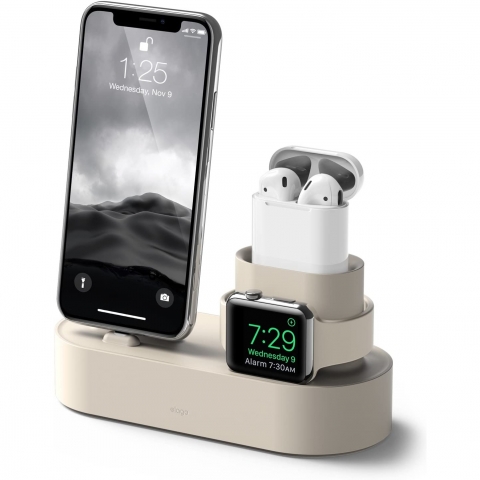 elago W Apple Watch/AirPods/iPhone arj Stand-Classic White