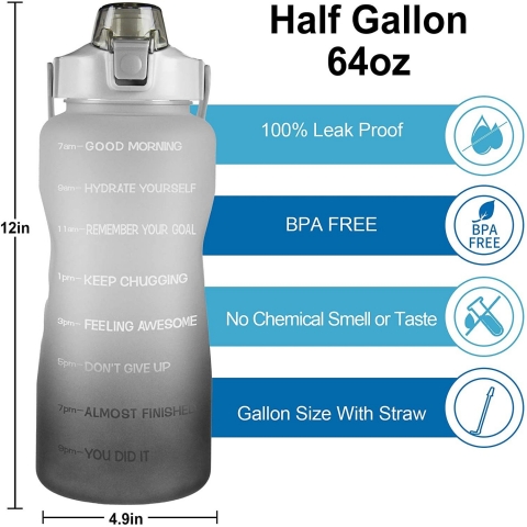 EYQ 1890 mL Plastik termos(Gri)