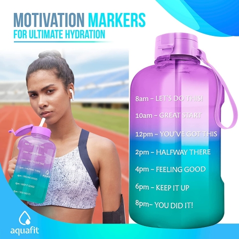 AQUAFIT 1890 mL Silikon Termos(Mor/Ye�il)
