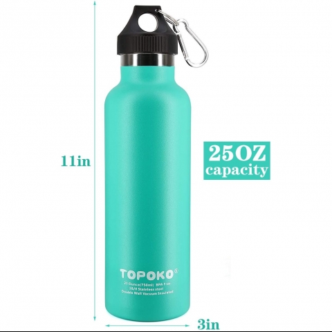 TOPOKO 740 mL elik Termos(Yeil)