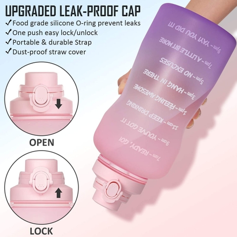 Fimibuke 3785 mL Silikon Termos(Pembe/Mor)