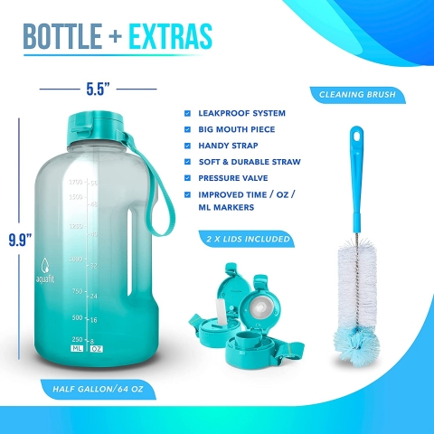 AQUAFIT 1890 mL Silikon Termos(Mavi)