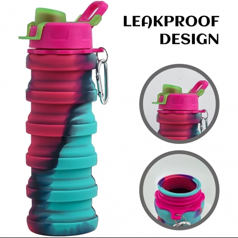 BeHeSo 500 mL Silikon Termos(Pembe/Yeil)