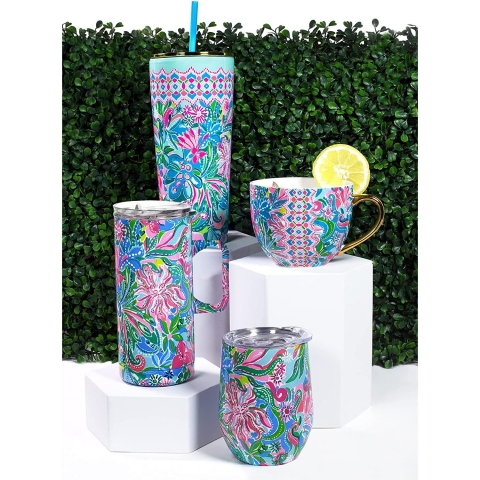 Lilly Pulitzer 710 mL elik Termos(Mavi)